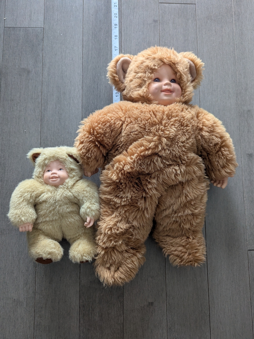 Plush Baby Bear Doll Anne Geddes - Tan and Cream Soft Fur